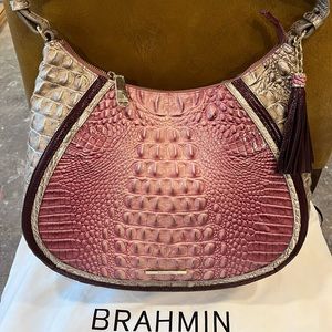 Brahmin Monte Carlo Amira Satchel Handbags Tea Rose